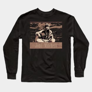 Joni mitchell // Brown Vintage Long Sleeve T-Shirt
